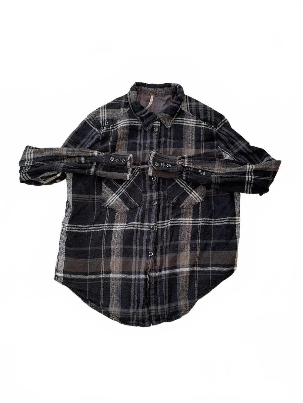 Free people Wesley plaid shirt women’s size small button down flannel